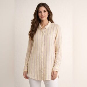 Linen Striped Women's Top 1X Coldwater Creek